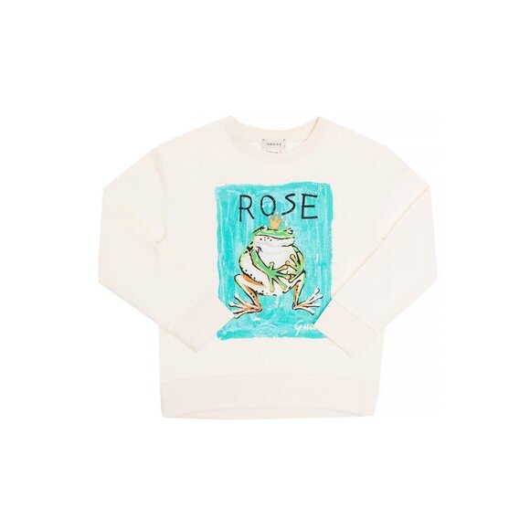 NWT Gucci Kids Printed Sweatshirt In Cream Size 4 - Picture 1 of 11